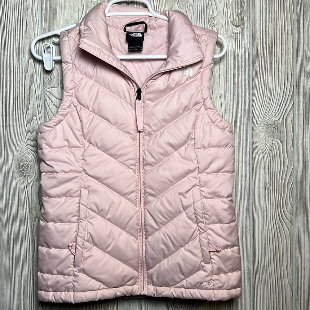 Women's THE NORTH FACE 550 SPORT QUILT DOWN PUFFER PASTEL PINK VEST Jacket XS